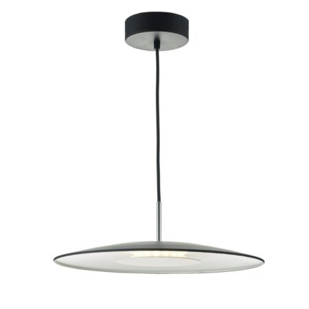 Enoch Pendant Matt Black & Stainless Steel LED
