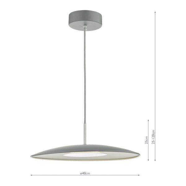 Enoch Pendant Matt Grey Stainless Steel LED - Image 8