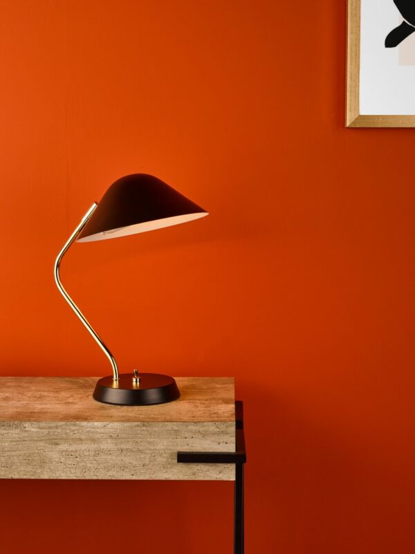 Erna Task Table Lamp Polished Brass Satin Black - Image 7