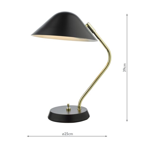 Erna Task Table Lamp Polished Brass Satin Black - Image 10