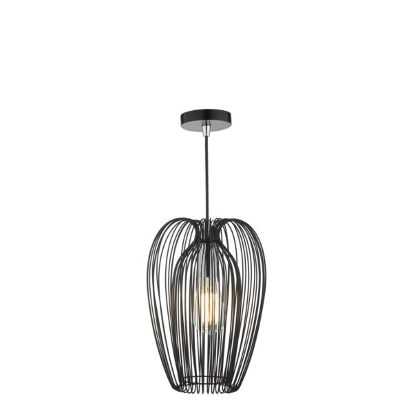 Ero 1 Light Single Pendant Black And Chrome