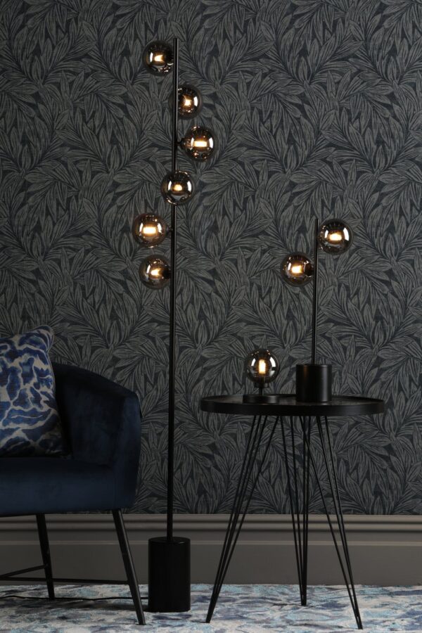Esben Touch Table Lamp Matt Black With Smoked Glass - Image 3