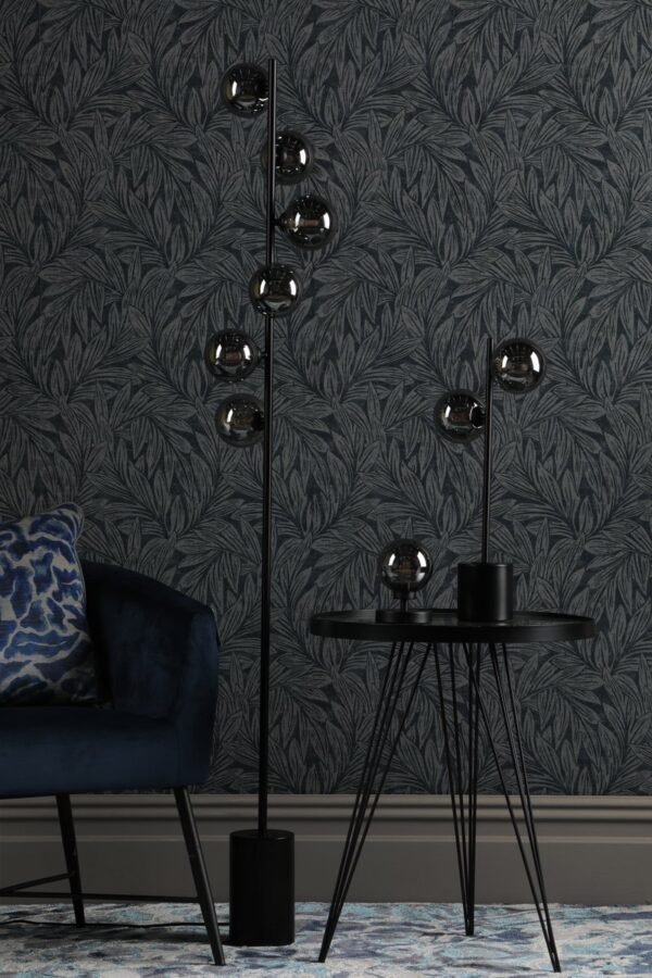 Esben Touch Table Lamp Matt Black With Smoked Glass - Image 4