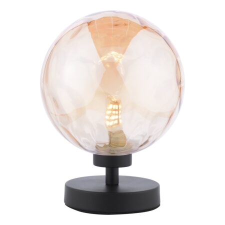 Esben Table Lamp Matt Black Champagne Dimpled Glass